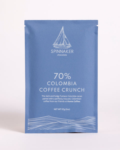 Spinnaker 70% Colombia Coffee Crunch Chocolate Bar Collab