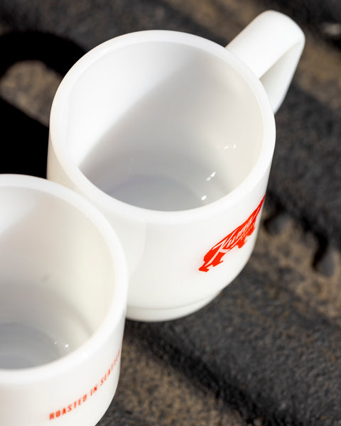 White Milk Glass Set of Two *New*